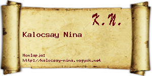 Kalocsay Nina névjegykártya